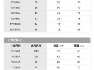 国产尺码和欧洲尺码表 CCTV官方认证服饰，拥有详尽尺码表，让你轻松选购