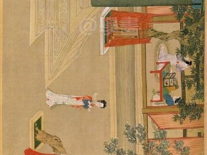 十五汉宫春晓图图片——中国十大传世名画之一，明代仇英重彩仕女画精品