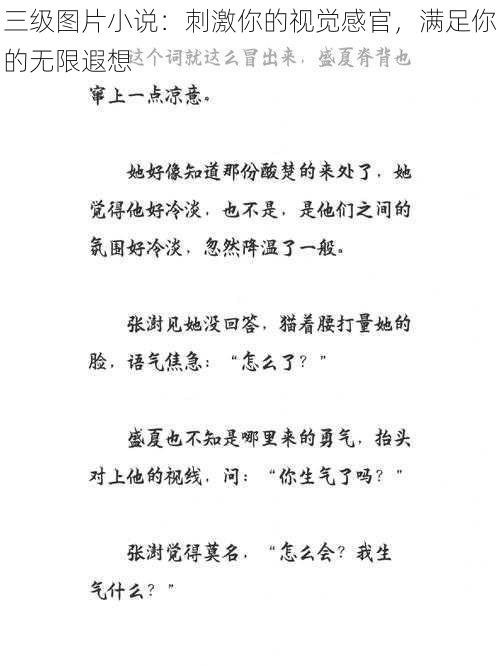 三级图片小说：刺激你的视觉感官，满足你的无限遐想