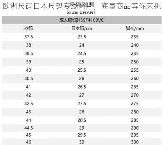 欧洲尺码日本尺码专线图片，海量商品等你来挑