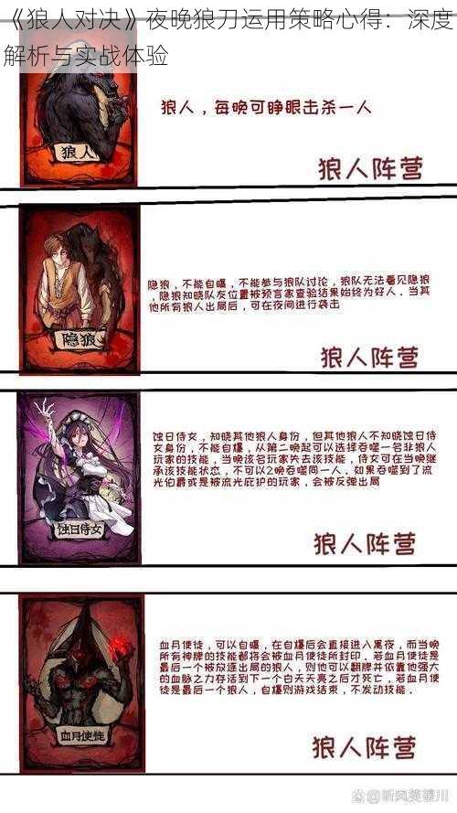 《狼人对决》夜晚狼刀运用策略心得：深度解析与实战体验