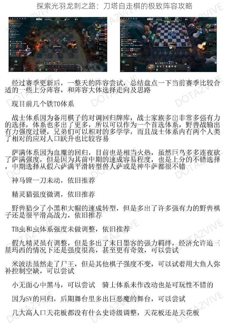 探索光羽龙刺之路：刀塔自走棋的极致阵容攻略