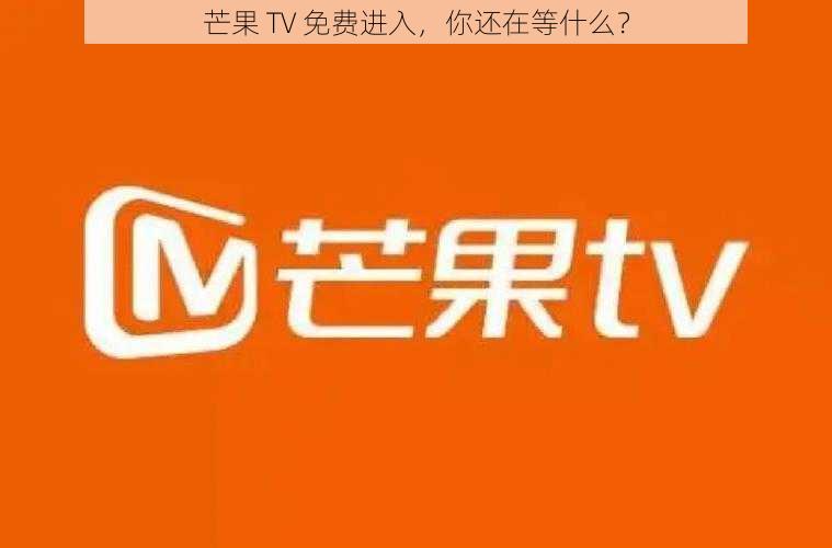 芒果 TV 免费进入，你还在等什么？